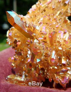 Large Sunset Aura Quartz Crystal Cluster