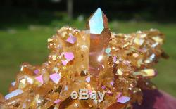 Large Sunset Aura Quartz Crystal Cluster