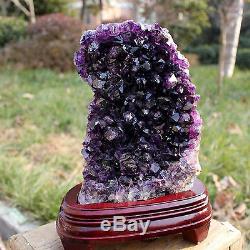 Large Uruguay Natural AMETHYST Flower QUARTZ Crystal GEODE CLUSTER 06