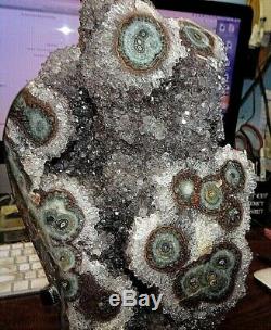 Lg Polished Lt. Amethyst Crystal Cluster Cathedral Geode F/ Uruguay Stalactite