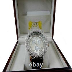 Men's Khronos White Gold Finish Real Diamond Joe Rodeo Cluster Bezel Icy Watch