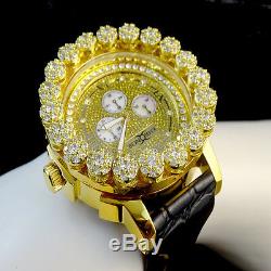 Mens Khronos Yellow Gold Finish Real Diamond Joe Rodeo Cluster Bezel Iced Watch