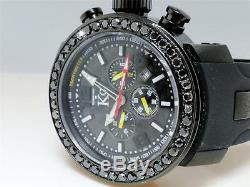Mens Techno Com KC Joe Rodeo Master Genuine Black Diamond Watch 3.75 Ct