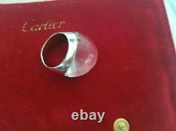 Myst de Cartier 18K White Gold Diamond Rock Crystal Domed Ring 4 ct $30,000+