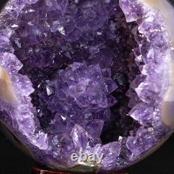 NATURAL Amethyst Geode Sphere Crystal Cluster Ball Healing Energy Decor Q45