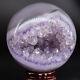 Natural Amethyst Geode Sphere Crystal Cluster Ball Healing Energy Decor Q71