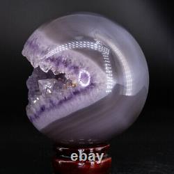 NATURAL Amethyst Geode Sphere Crystal Cluster Ball Healing Energy Decor Q71