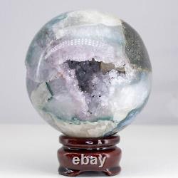 NATURAL Amethyst Geode Sphere Quartz Cluster Ball Healing Energy Decor Gift Q80