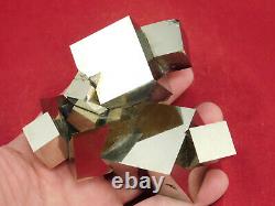 NINE! 100% Natural Entwined PYRITE Crystal Cubes! In a HUGE Cluster Spain 794gr