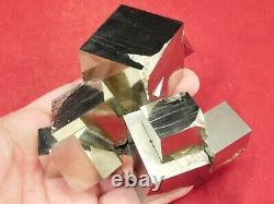 NINE! 100% Natural Entwined PYRITE Crystal Cubes! In a HUGE Cluster Spain 794gr