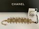 Nwt Chanel Crystal Pearl Flower Cluster Cc Logo Gold Tone Bracelet With Box $2100