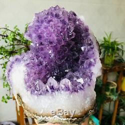 Natural Amethyst Flowers Quartz Crystal Cluster Geode Mineral Specimens Healing