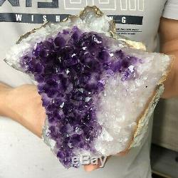 Natural Amethyst Quartz Crystal Cluster Geode Raw Mineral Specimen Healing Stone
