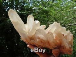 Natural Extra Large Milky Clear Quartz Cluster