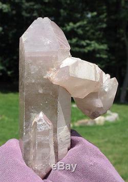 Natural Lithium Included Quartz Double Terminated Crystal Cluster