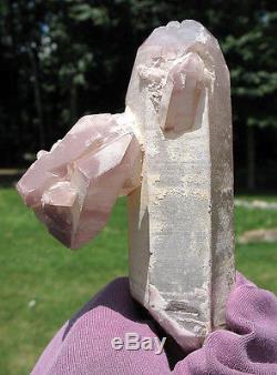 Natural Lithium Included Quartz Double Terminated Crystal Cluster
