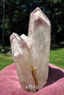 Natural Lithium Quartz Cluster w Record Keeper Crystal & Phantom