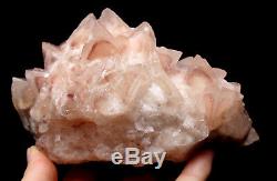 Natural Triangular Red Phantom Calcite Crystal Cluster Mineral Specimen/China