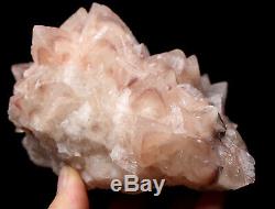 Natural Triangular Red Phantom Calcite Crystal Cluster Mineral Specimen/China