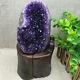Natural Uruguay Deep Purple Crystal Quartz Amethyst Geode Clusters +stand A28
