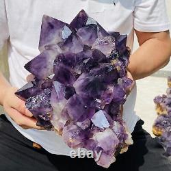 Natural amethyst Cluster purple Quartz Crystal Rare mineral Specimen 9920g