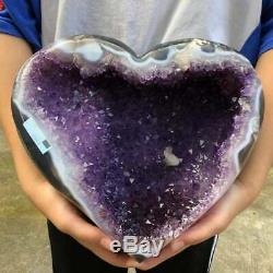 Natural amethyst Geode Cathedral Crystal Specimen cluster heart healing 18LB