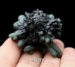 Natural beauty rare green crystal cluster & ilvaite mineral specimen/ChinaY00109