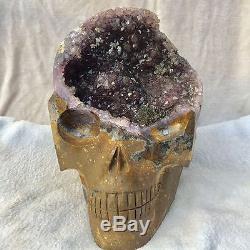 Natural stone QUARTZ Crystal Carved Skull Amethyst cluster Specimen 6826g 15lb