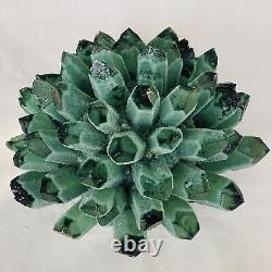 New Find Green Phantom Quartz Crystal Cluster Mineral Specimen Healing 4530G