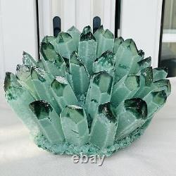 New Find Green Phantom Quartz Crystal Cluster Mineral Specimen Healing 4548G