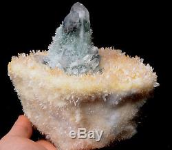 New Find Green. Yellow Phantom Quartz Crystal Cluster Mineral Specimen Healing