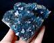 New Find Transparent Blue Cube Fluorite Crystal Cluster Mineral Specimen 532g