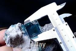 New Find Transparent Blue Cube Fluorite CRYSTAL CLUSTER Mineral Specimen 577g
