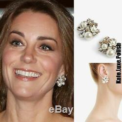 New J Crew Pearl And Crystal Cluster Stud Earrings
