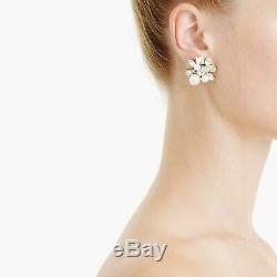 New J Crew Pearl And Crystal Cluster Stud Earrings