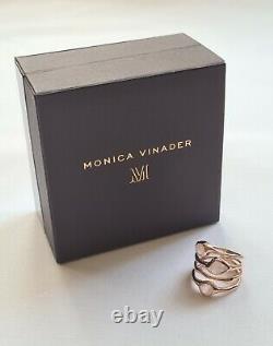 New Monica Vinader Ring Siren Cluster Ring RG Rose Quartz Size M