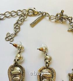 Oscar De La Renta Lily Necklace And Earring Set White Crystal