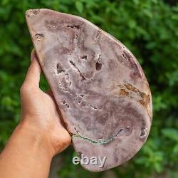 Pink Amethyst Crystal Slab, Large Natural Polished Gemstone Slice 890g