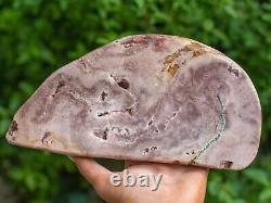 Pink Amethyst Crystal Slab, Large Natural Polished Gemstone Slice 890g