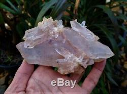 Pink Quartz Double Terminated Rare Natural Cluster Crystal /Mineral 140x80mm