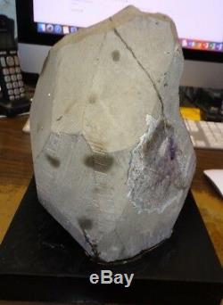 Polished Huge Amethyst Crystal Cluster Geode From Uruguay W' Wooden Base