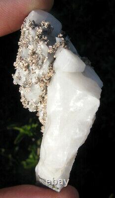 RARE NATIVE SILVER On Calcite Crystal Cluster Natural Mineral Specimen MOROCCO