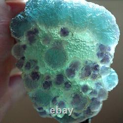 RAREST! ALIEN EYE GREEN BLUE ZONED FLUORITE Ball Crystal CLUSTER -Yaogangxian