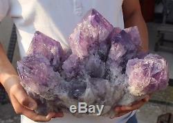 Rare! 15.1kg NATURAL BRAZIL AMETHYST QUARTZ Crystal Cluster Specimen