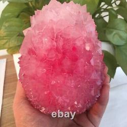 Rare Beautiful Rose Colored Quartz Crystal Cluster Specimen Healing Energy Stone