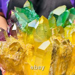 Rare Electroplating Quartz Crystal Cluster Healing Collect Energy 5570g