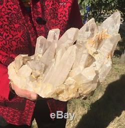 Rare Huge 10.28kg Natural Clear Lemurian Quartz Crystal Cluster Collectors Item