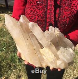 Rare Huge 10.28kg Natural Clear Lemurian Quartz Crystal Cluster Collectors Item