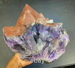 Red Hematite Amethyst Quartz Crystal Cluster Thunder Bay Canada Auralite 23