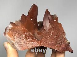 Red Quartz Crystal Cluster Point Morocco 13.9oz N37
